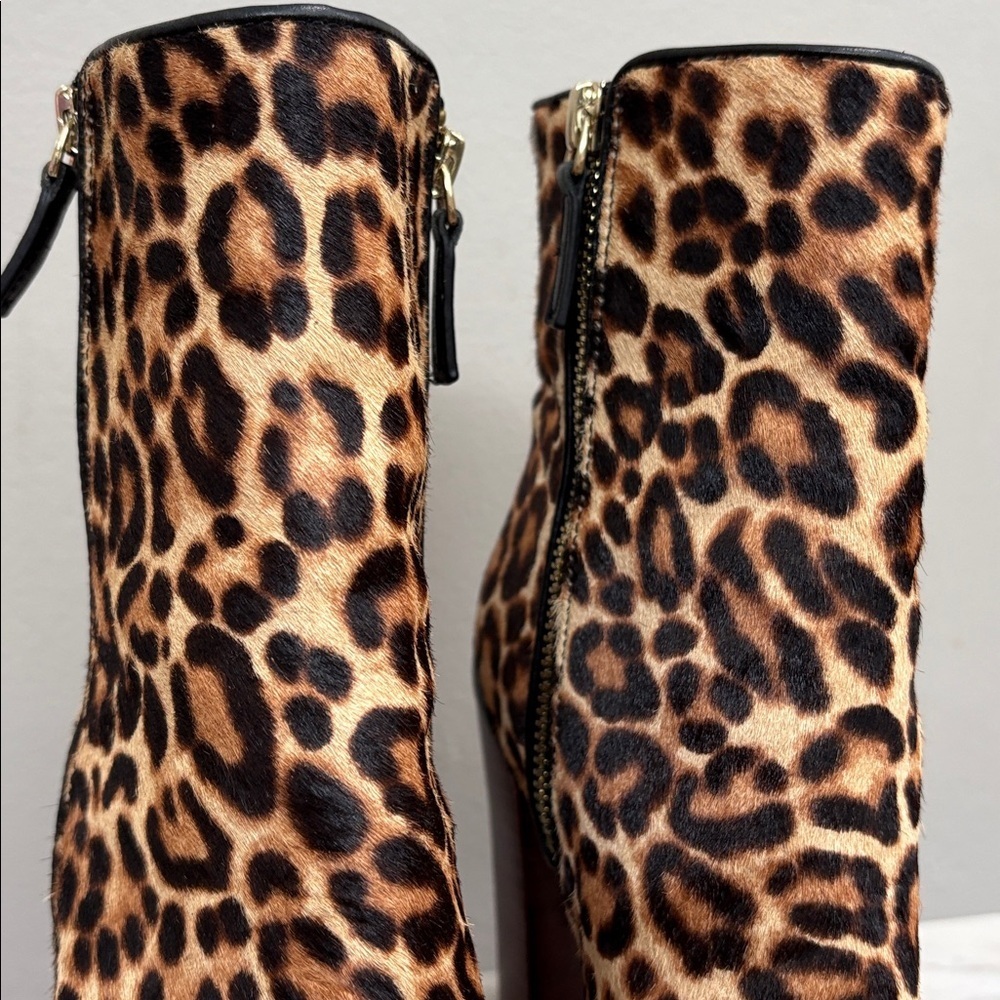 Katherine Kelly Calf Hair Leopard Print Ankle Boots Size 7.5 - Picture 11 of 13